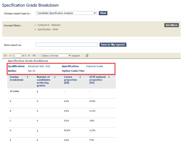 Specification grade breakdown report.png