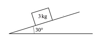 30 degree angle with a 3 kg weight 